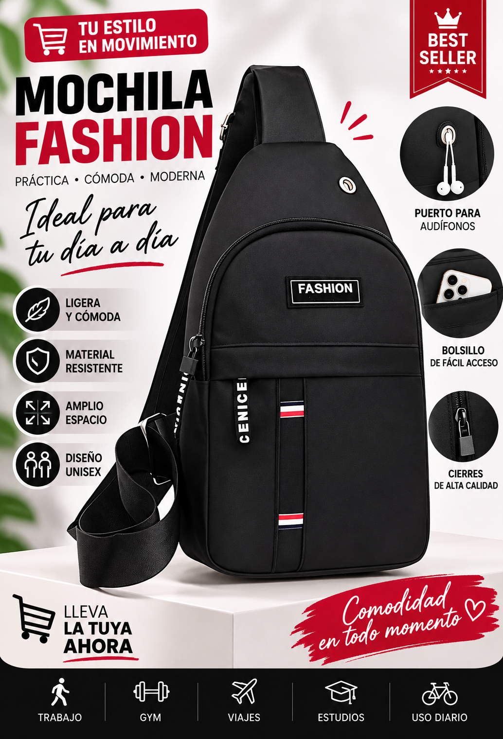 Mochila Pechera Cruzada Hombro
