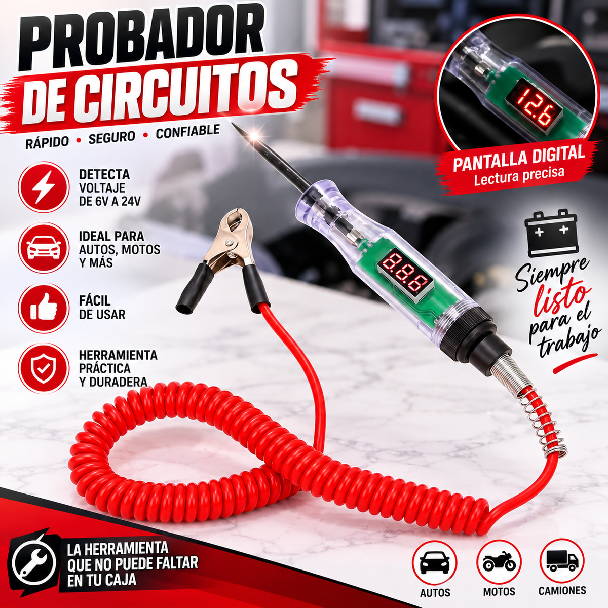 Probador De Circuitos Automotriz Tester