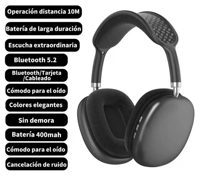 Audífonos Bluetooth P9 plus de Diadema