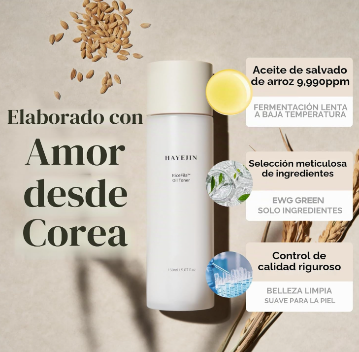 Tónico Facial Hayejin -Aceite de Arroz ✨