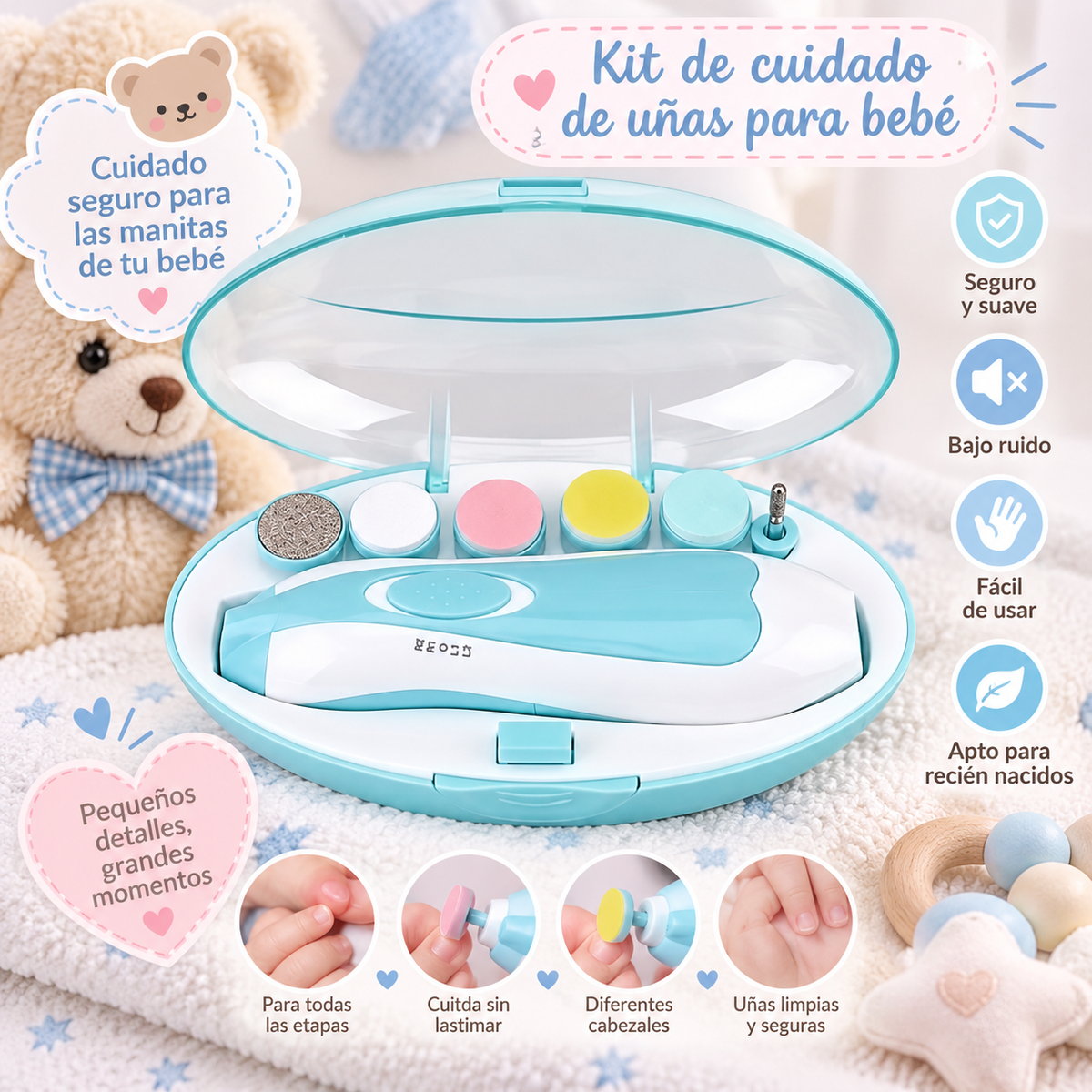 Pulidor corta uñas para bebé 👶🏻